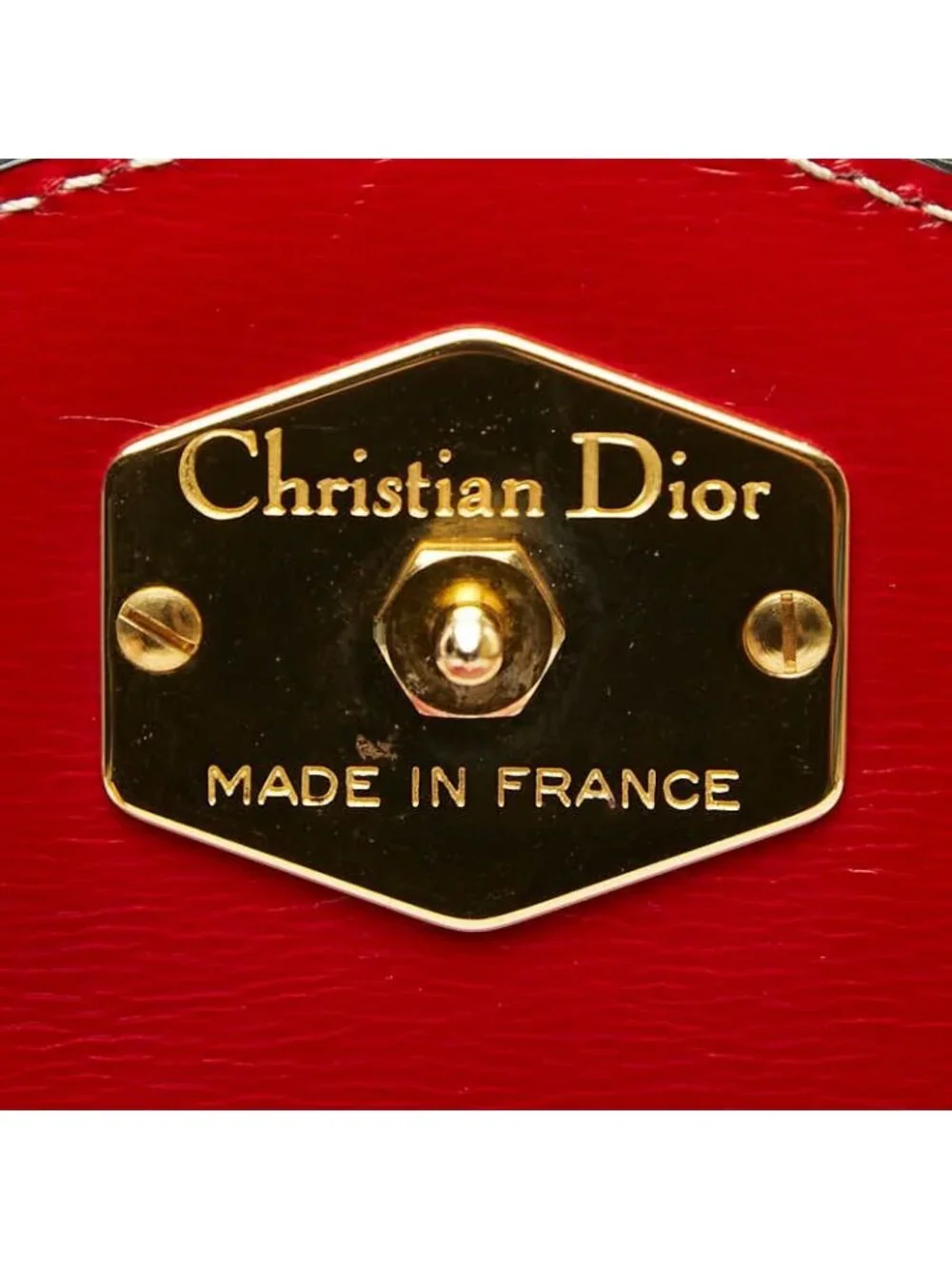 Dior CD Logo 2-Way Shoulder Bag Red Leather